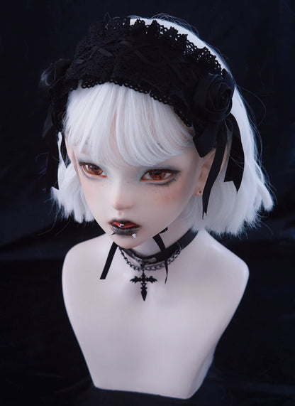 Strange Sugar - Gothic Handmade Black Rose Hairband