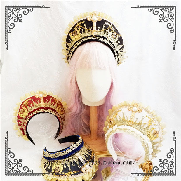 Fox Cherry - Gorgeous Lolita Palace Retro Golden Tudor Headdress