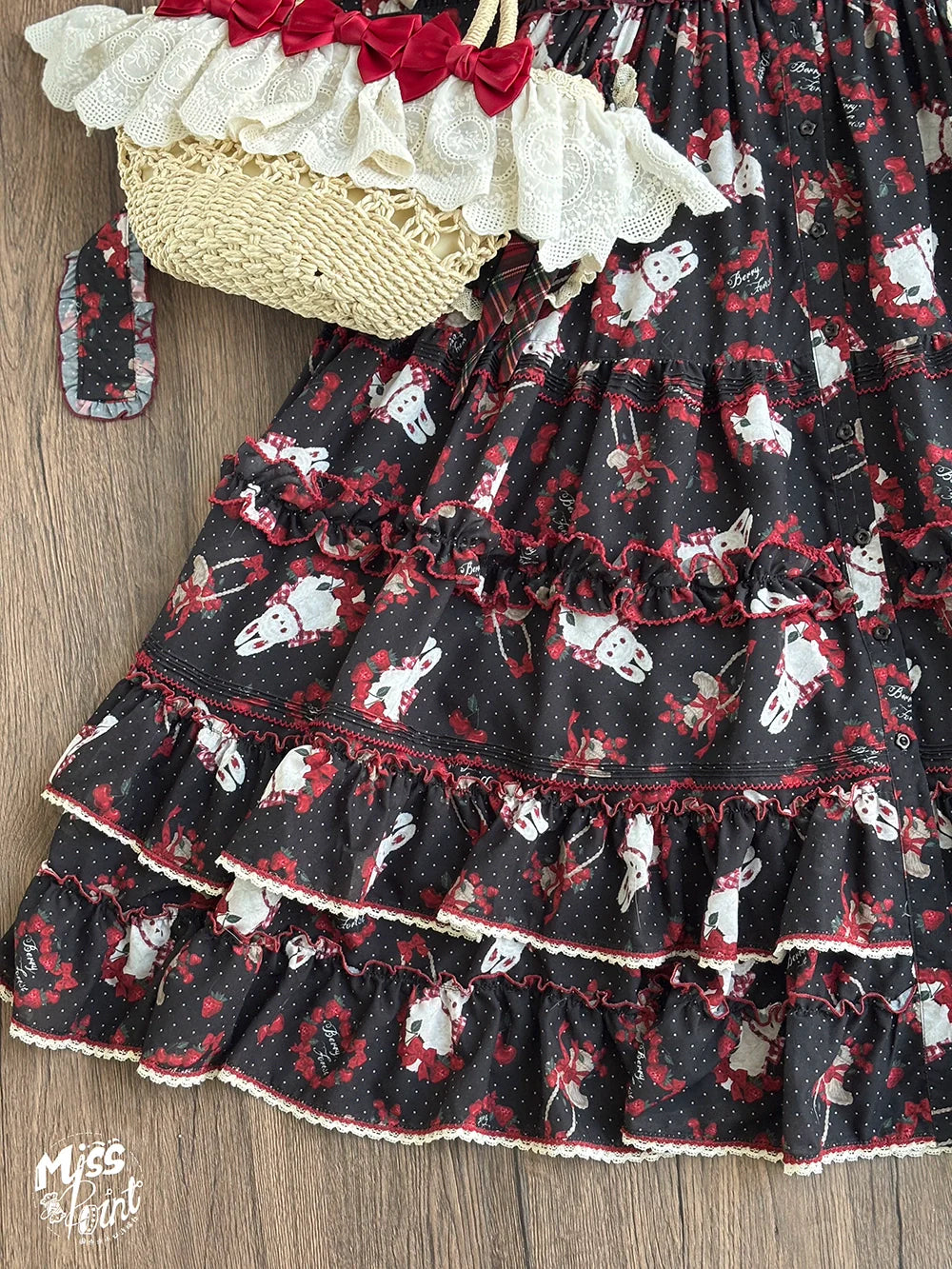 Miss Point - Forest Berry Bunny - Sweet Lolita JSK Elegant Bunny Print Dress