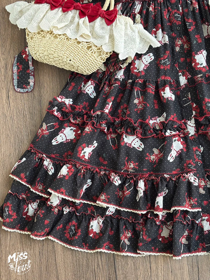 Miss Point - Forest Berry Bunny - Sweet Lolita JSK Elegant Bunny Print Dress