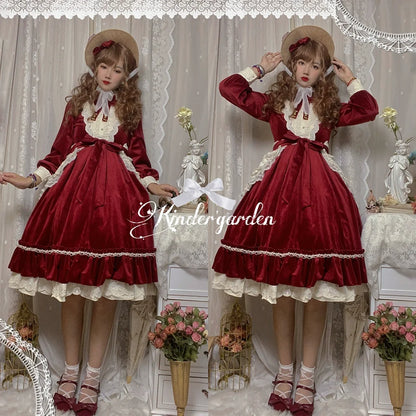 Miss Point - Customized Lolita Dress Vintage Elegant Velvet OP Dress