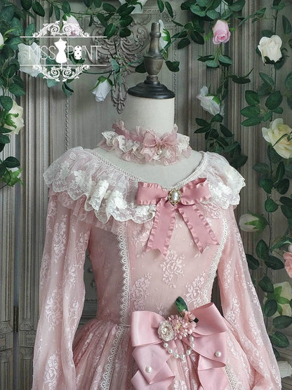 Miss Point - Dawn Girl - Reto Elegant lolita OP Dress Lace Long Sleeve