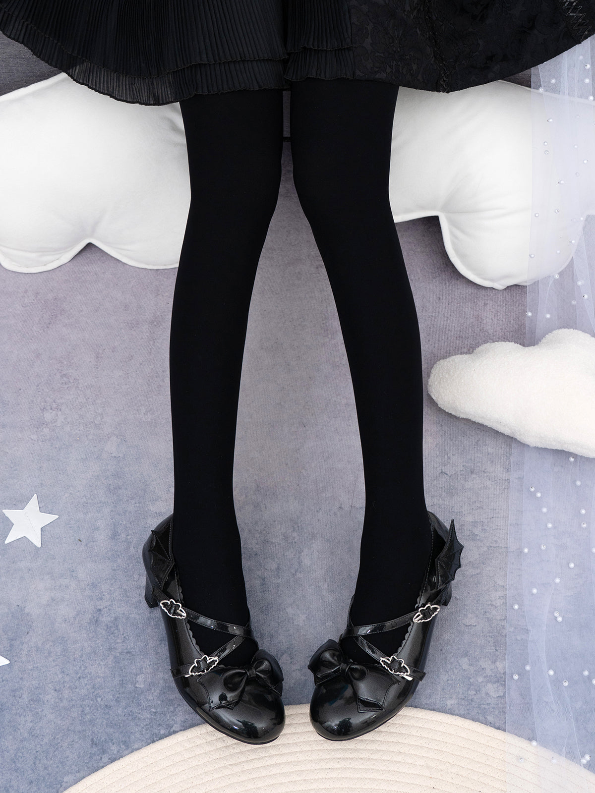 Yidhra - 120D Daily Lolita Velvet Spring Leggings, Solid Color