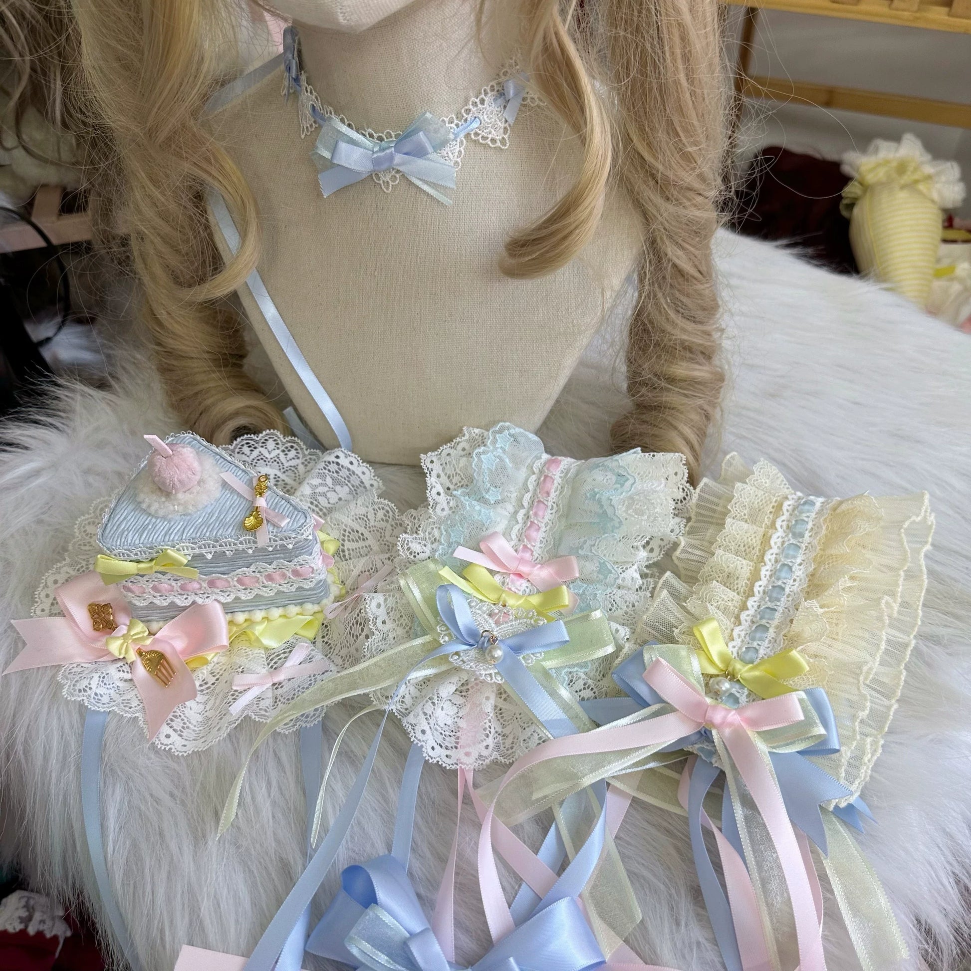 Chestnut Lolita - Sweet Lolita Headdress, Bow and Lace Decoration