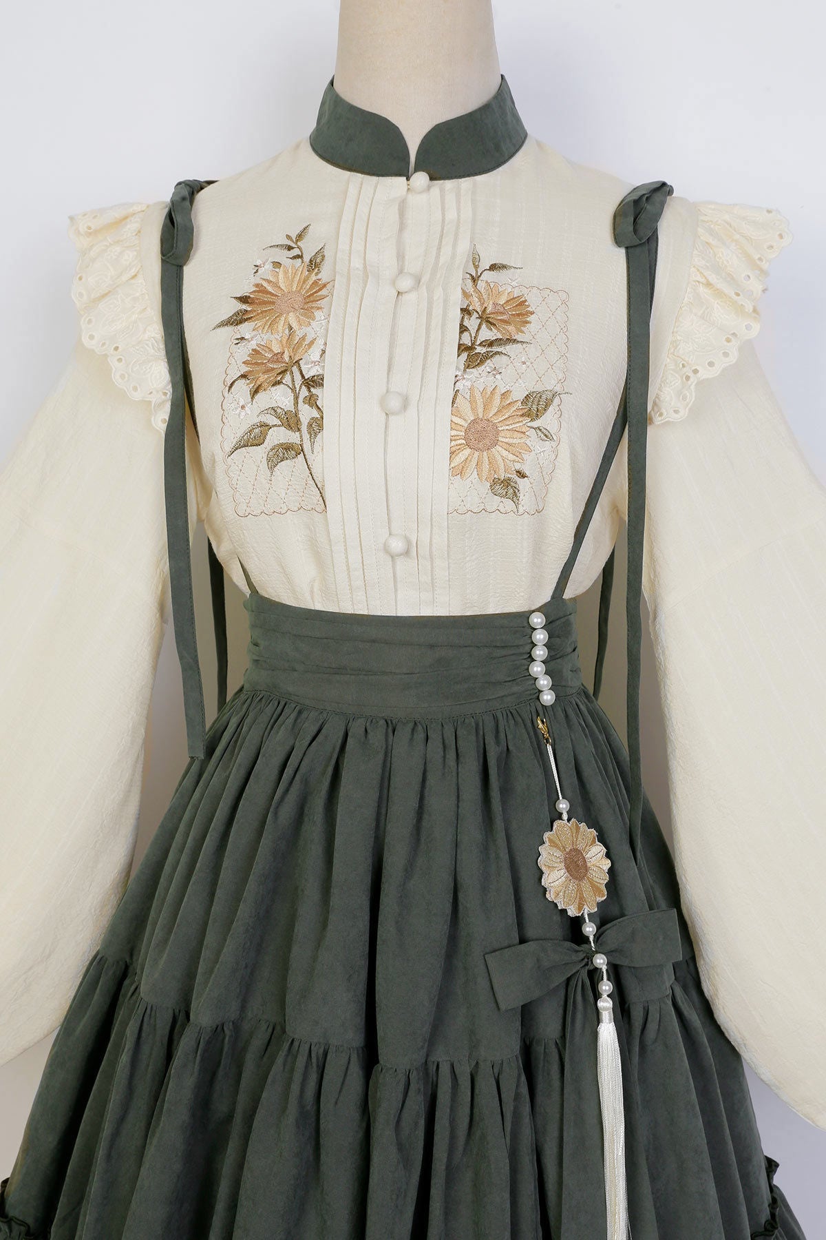 Meow Jun - Sunflower Appointment - Chinese Style Skirt and Blouse