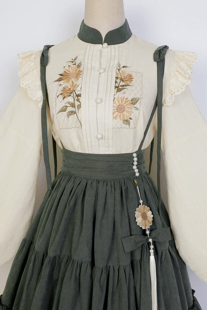 Meow Jun - Sunflower Appointment - Chinese Style Skirt and Blouse