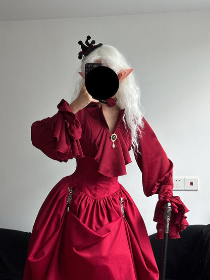 Muppet Mind Ben - Dream - Ouji Lolita Blouse Elegant V-neck Swallowtail Hem Shirt