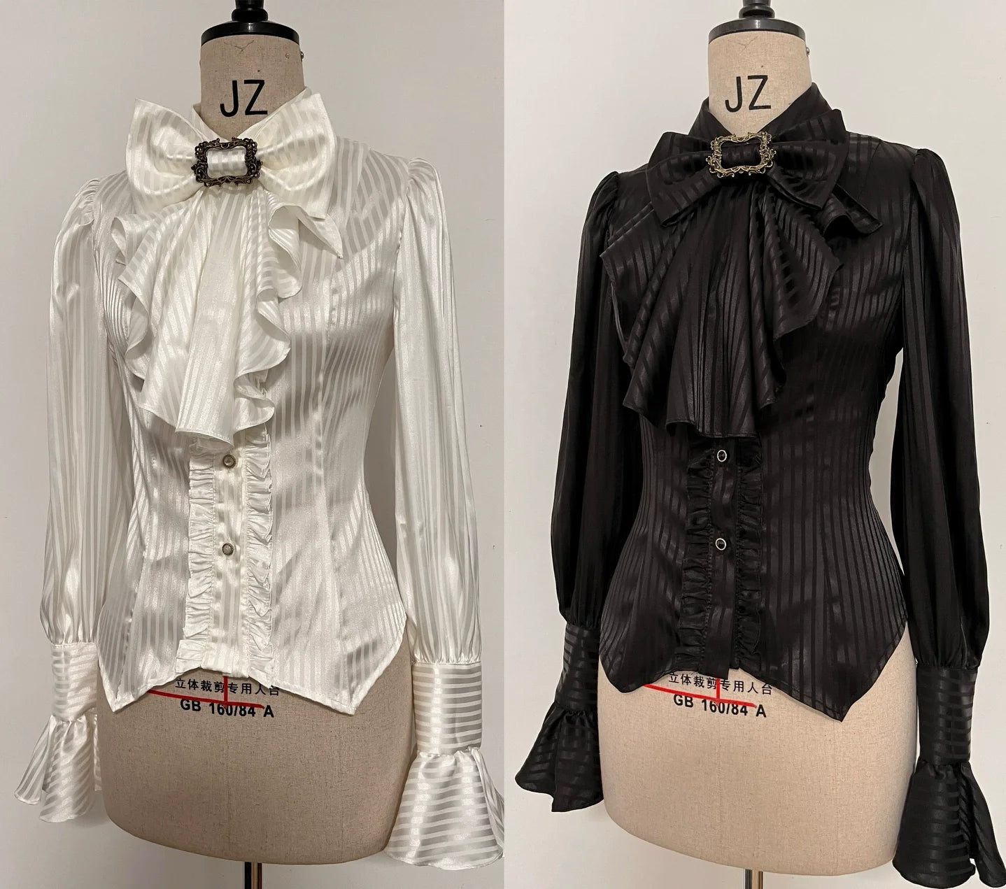 Gazing Galactic - Moonstone - Elegant Ouji Lolita Shirt, Detachable Jabot