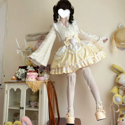 Hanguliang - Kawaii Lolita OP Dress Maid Lolita Summer Dress