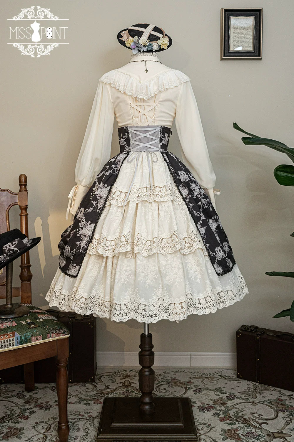 Miss Point - Customized Vintage Lolita Skirt Elegant Pullover Fishbone SK