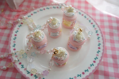 Cat Tea Party - Sweet Lolita Necklace Carousel Cream Macaron Bag Pendant