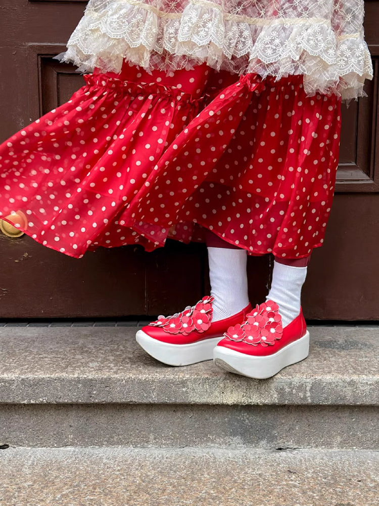 Vintage style dot chiffon dress【s0000006890】