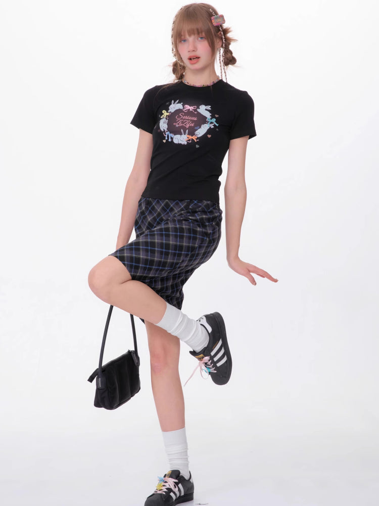 Round neck print short sleeve T-shirt【s0000007534】