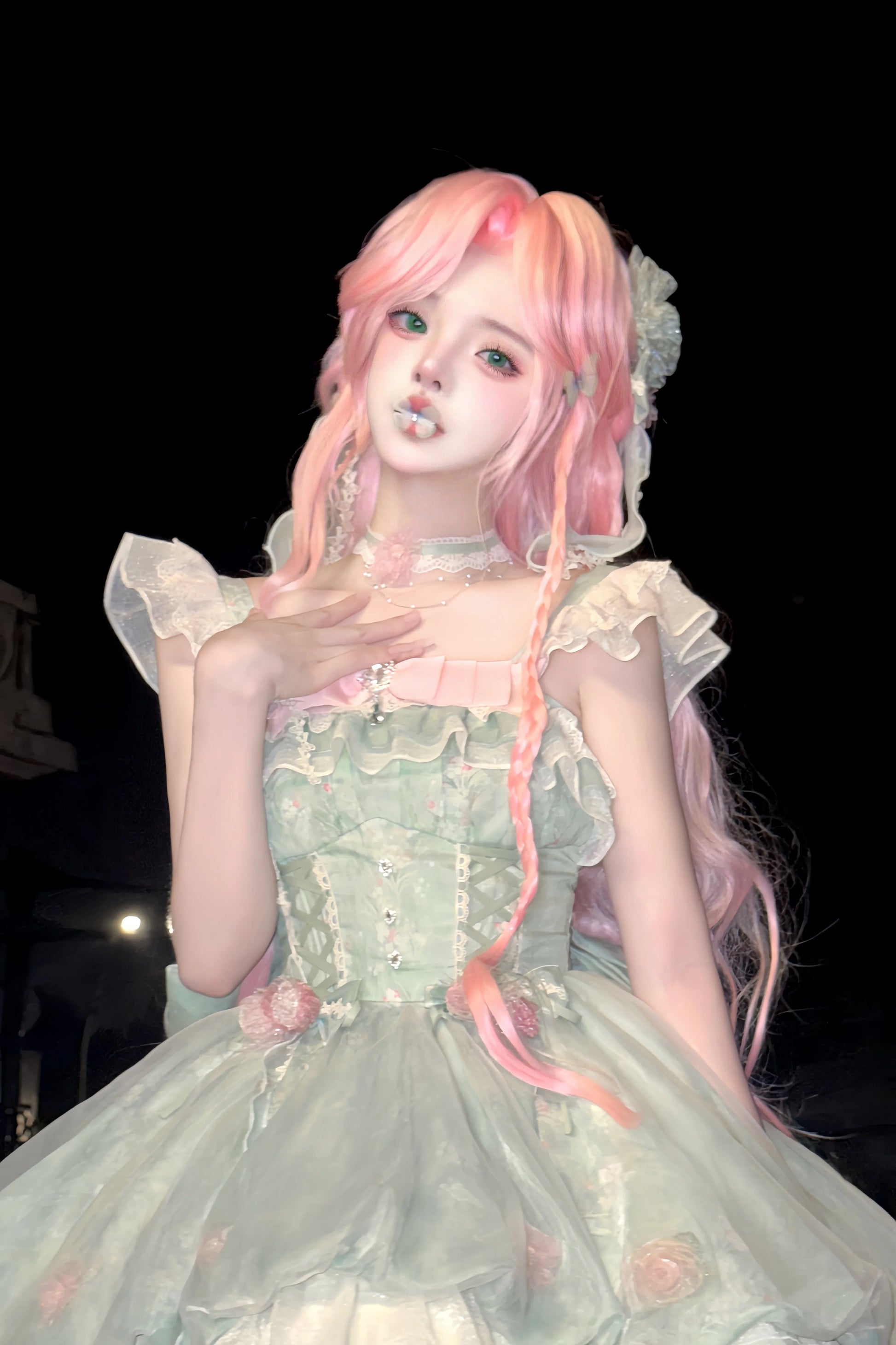 Platycodon House - Floral Magician - Sweet Lolita Dress Floral Print Short Length JSK