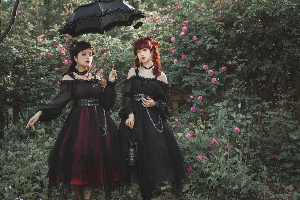 Cornfield Lolita - The Girl Assassin - Halloween Gothic Lolita Irregularly Hemline Dress