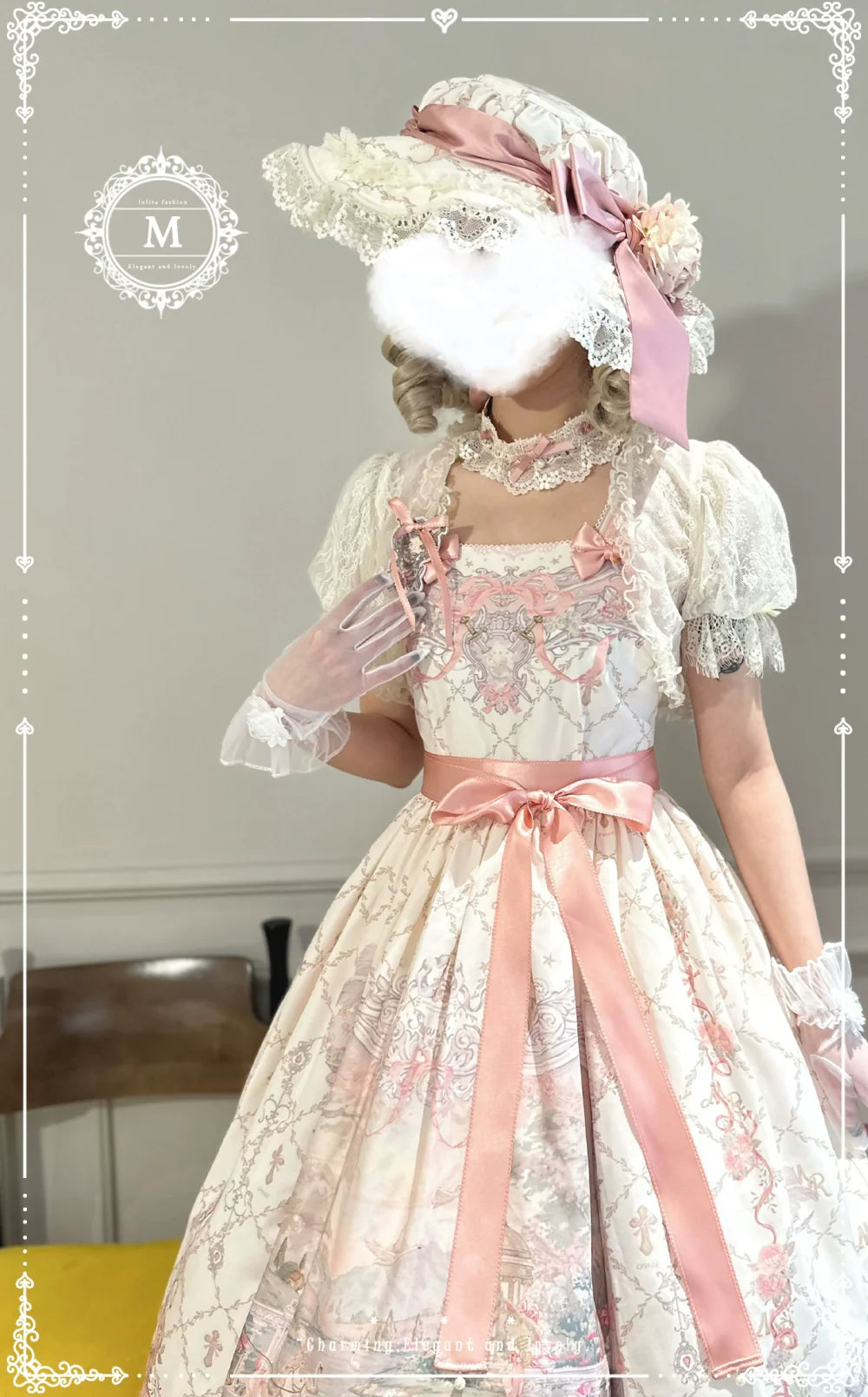 Moon River - Swan Lake Mirror - Pink Sweet Lolita Print JSK Dress