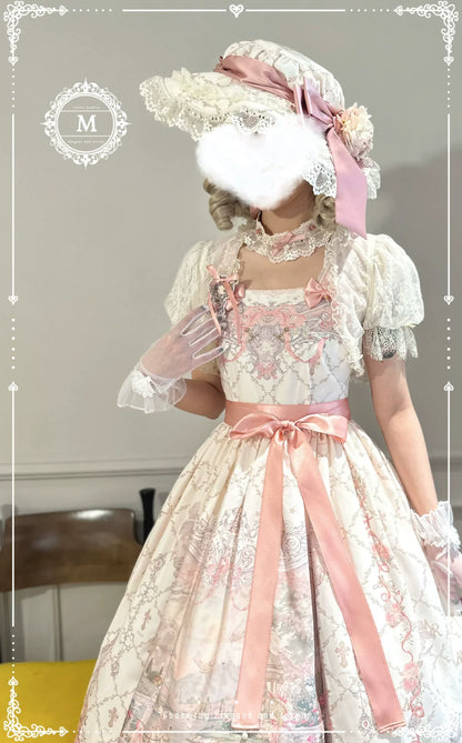 Moon River - Swan Lake Mirror - Pink Sweet Lolita Print JSK Dress