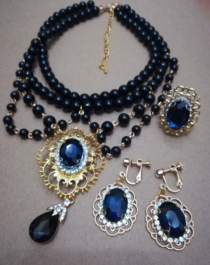 Rose of Sharon - Classical Lolita Gemstone Ring Elegant Vintage Opening Ring