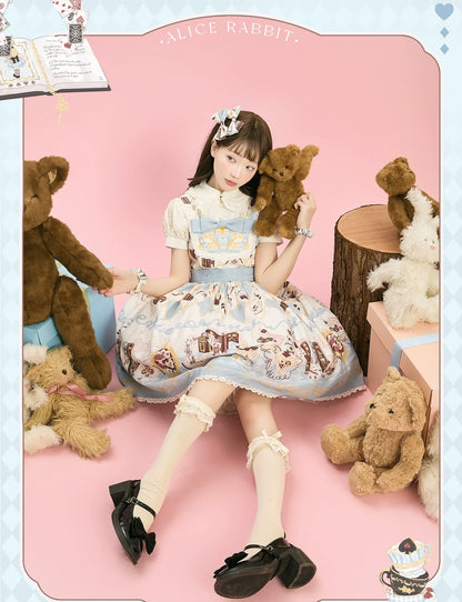 Sweet Dream Sheep - Alice Cat - Printed Kawaii Lolita Dress