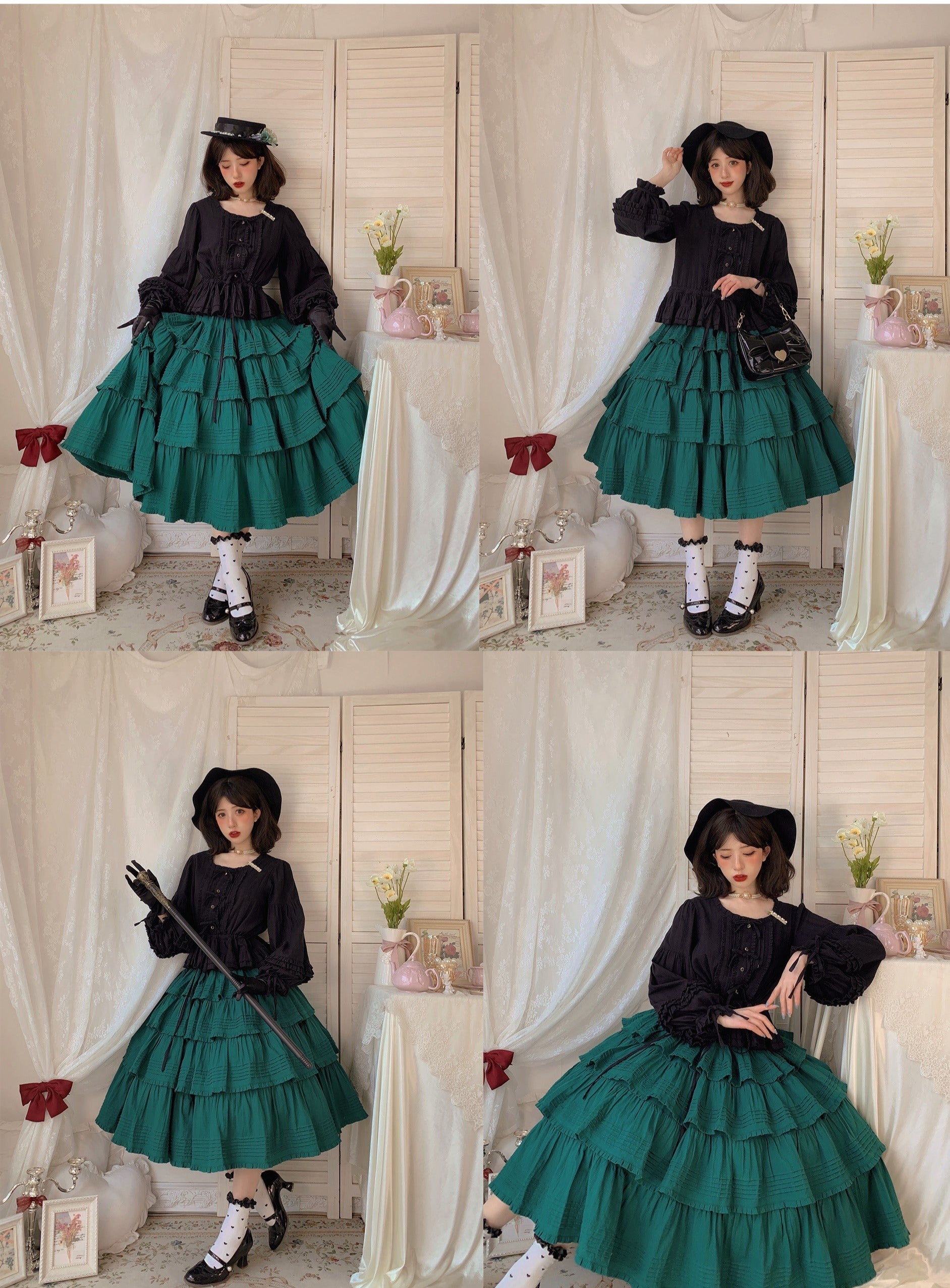 Boguta - Heidi Cotton Lolita Tiered SK Skirt