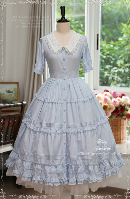 Tiny Garden - Lacey 2.0 - Classic Lolita OP Lace Collar Open Front Dress