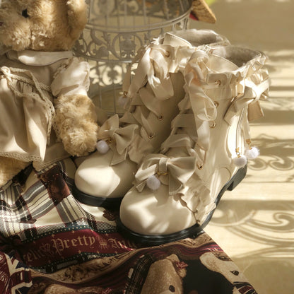 Fairy Godmother - Enthusiastic Ideation - Elegant Lolita Shoes Fleeced Short Martin Boots