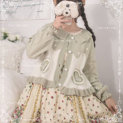 MIST - Beating Heart - Sweet Lolita Thick Sweater Coat Puff Sleeve