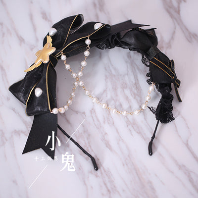 Xiaogui - Gothic Accessories Lolita Bow KC Hairclip