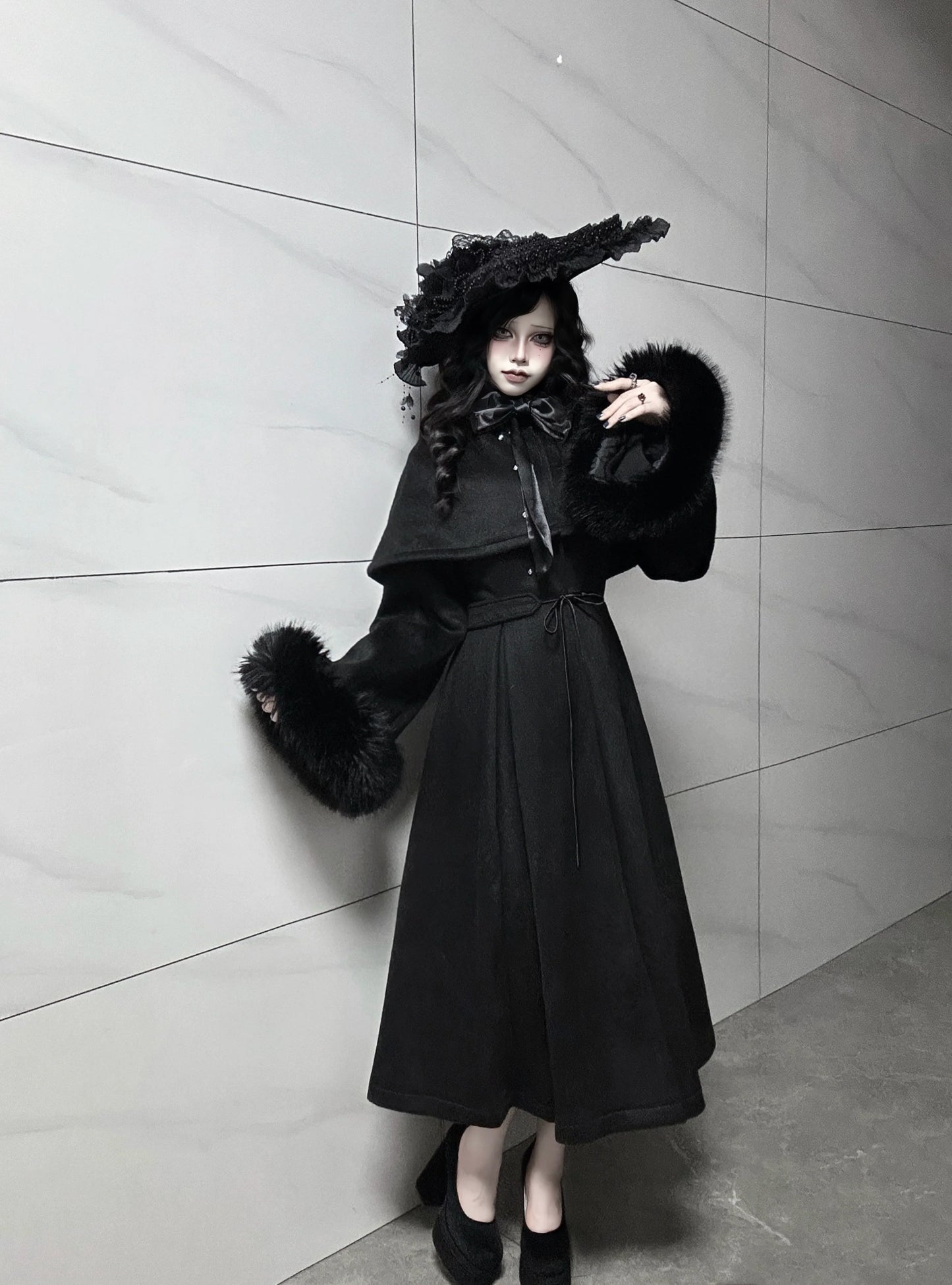 The Original Witch - Silent Hill - Winter Long Gothic Lolita Coat, Detachable Cape
