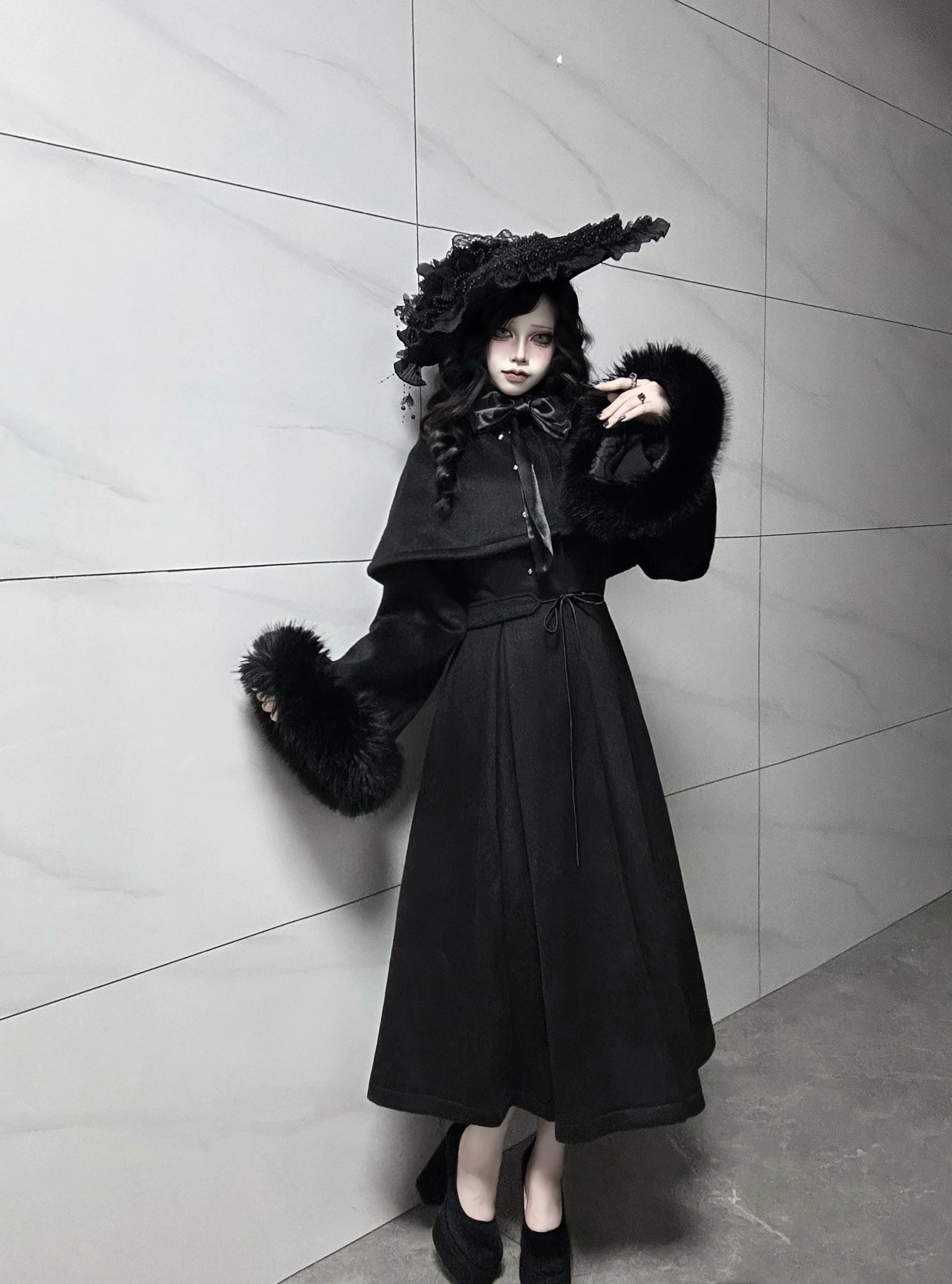 The Original Witch - Silent Hill - Winter Long Gothic Lolita Coat, Detachable Cape