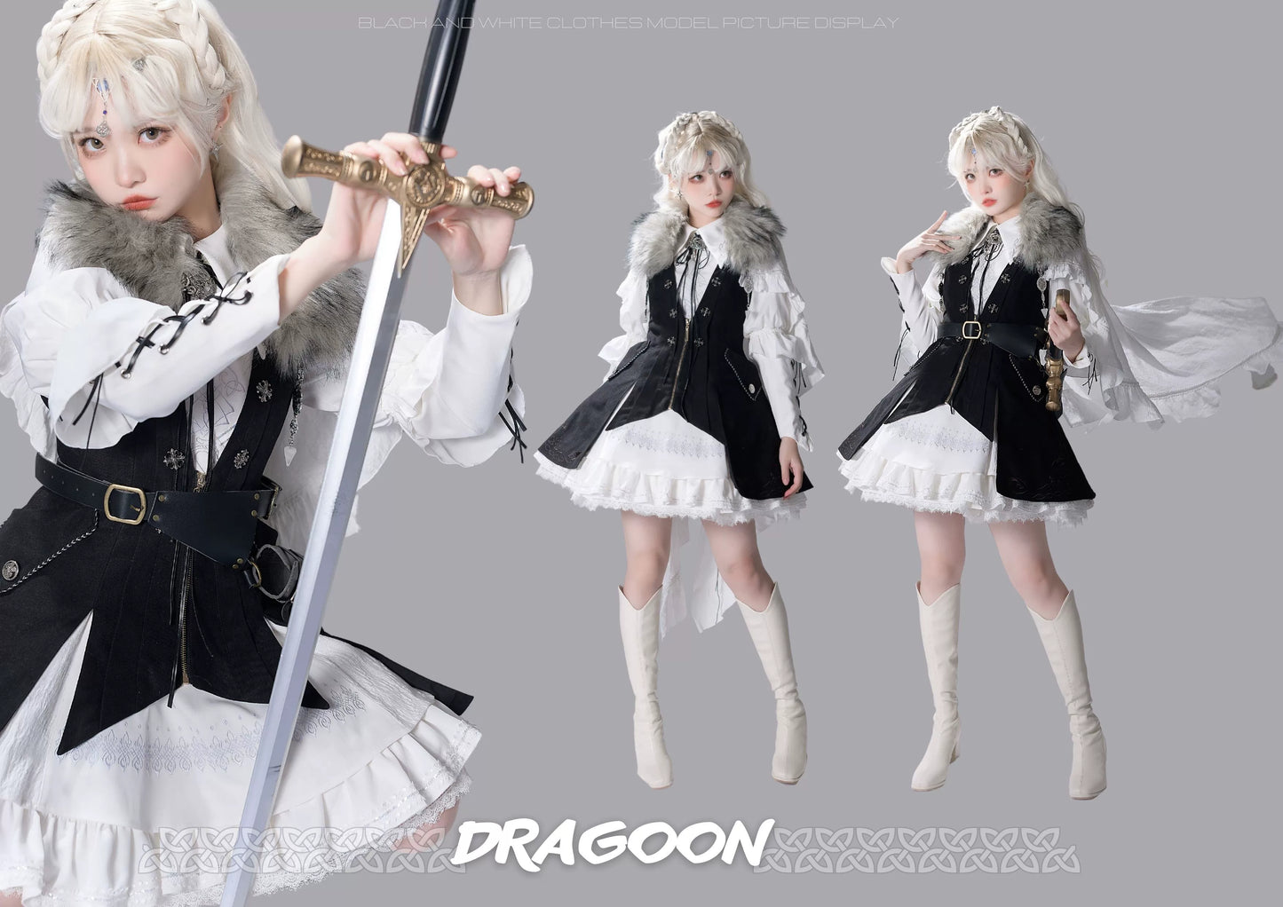 Wuyuzhe - Dragoon Knight 1.0 Version - Western Fantansy Style Suit Embroidery Dress Set Double-Sided Vest