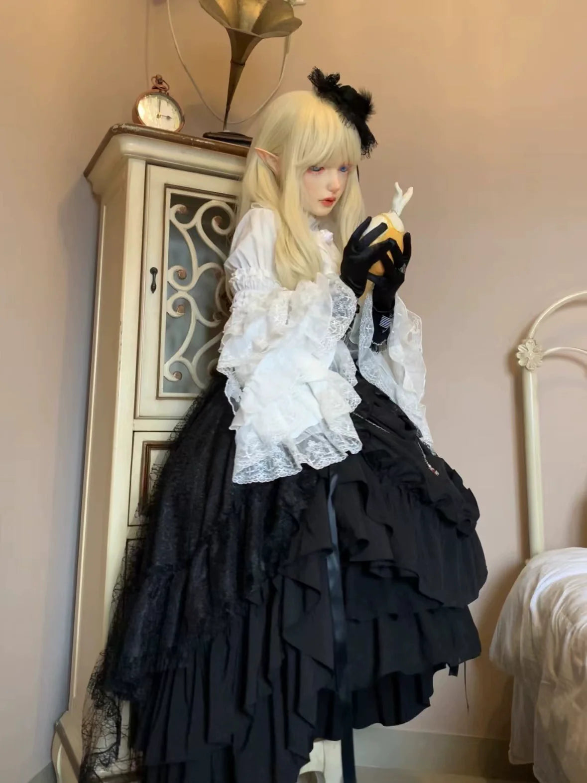 Nightingale Girl - Eternal Taboo - Gothic Lolita Dress with Princess Sleeve Shirt