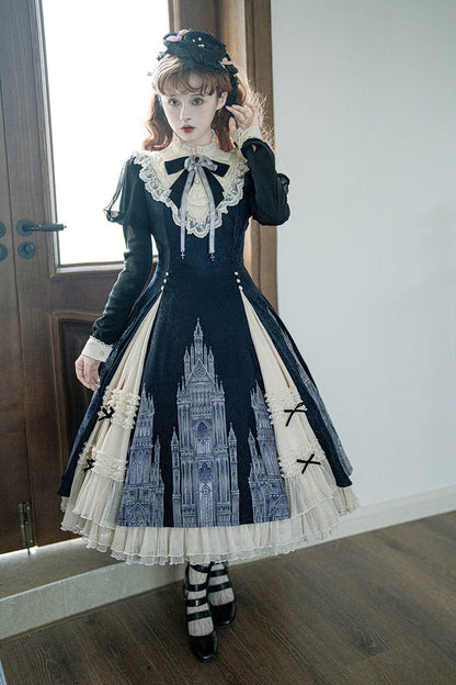 Letters from Unknown Star - Church Bell - Elegant Lolita OP Dress Long Sleeve Spring Autumn