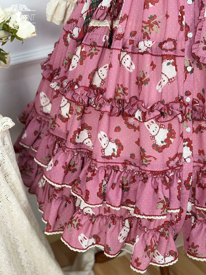 Miss Point - Forest Berry Bunny - Sweet Lolita JSK Elegant Bunny Print Dress