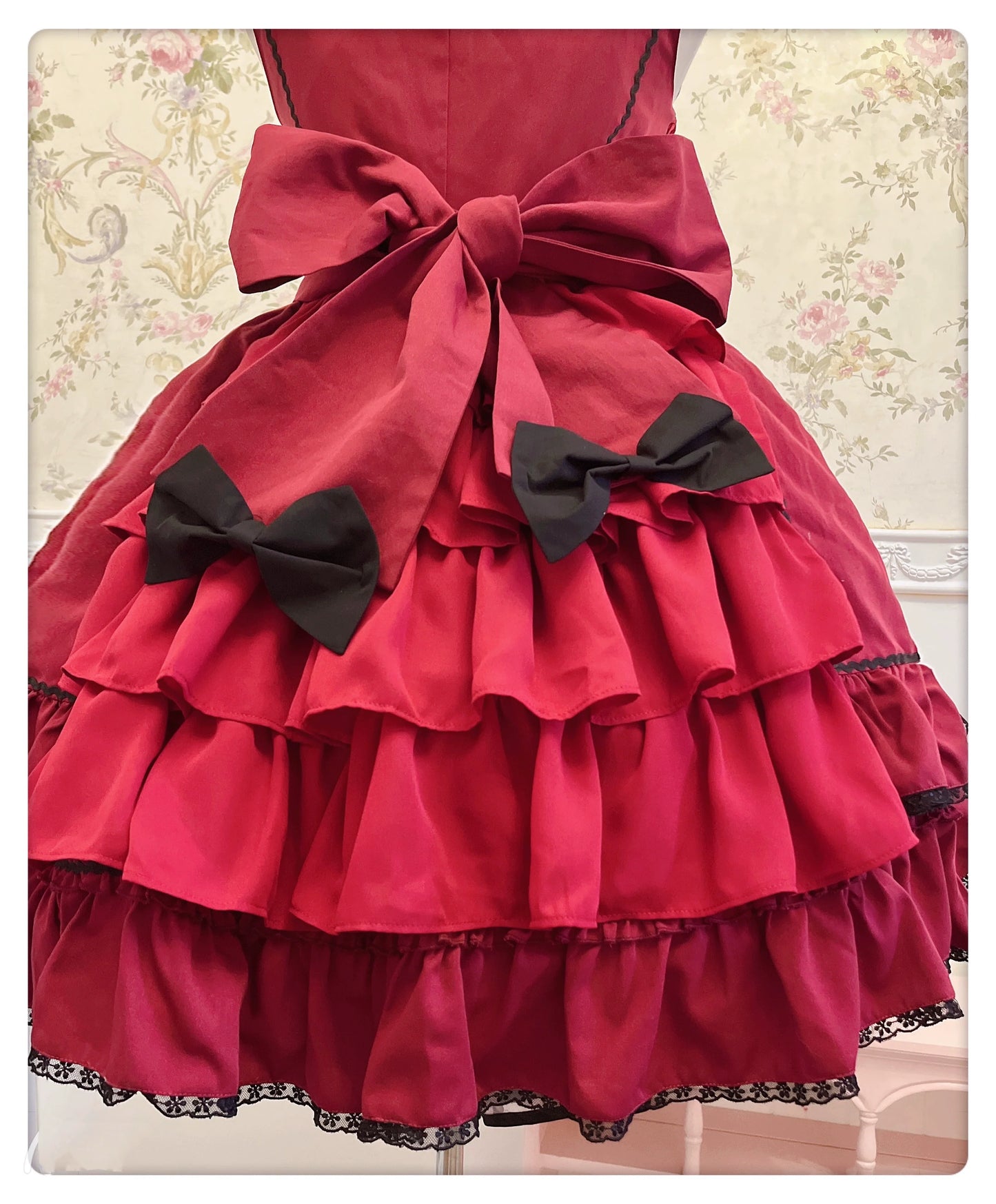 Catlow Rabbit - Black Lolita Doll OP/JSK with Adjustable Elasticity