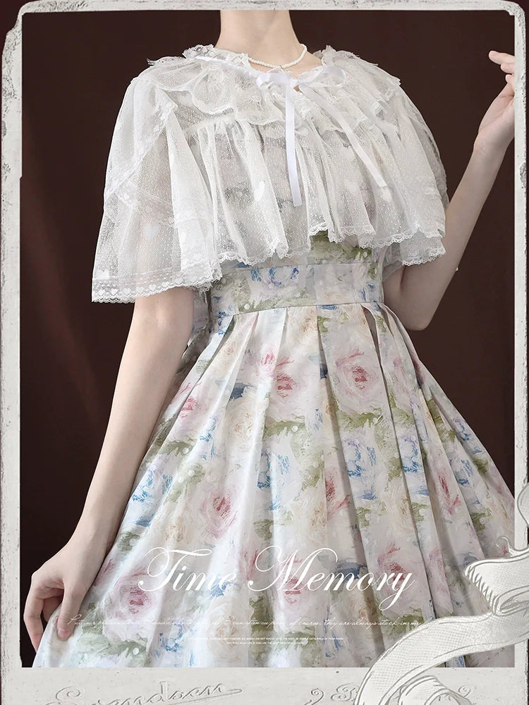 Time Memory - Sweetheart Curtain - Sweet Lolita Shawl Short Sleeve Lace Cardigan