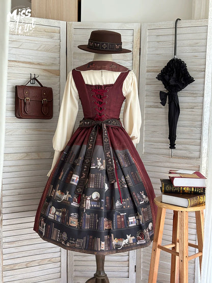 Miss Point - German Bookshelf - Classic Lolita Printed JSK Dress