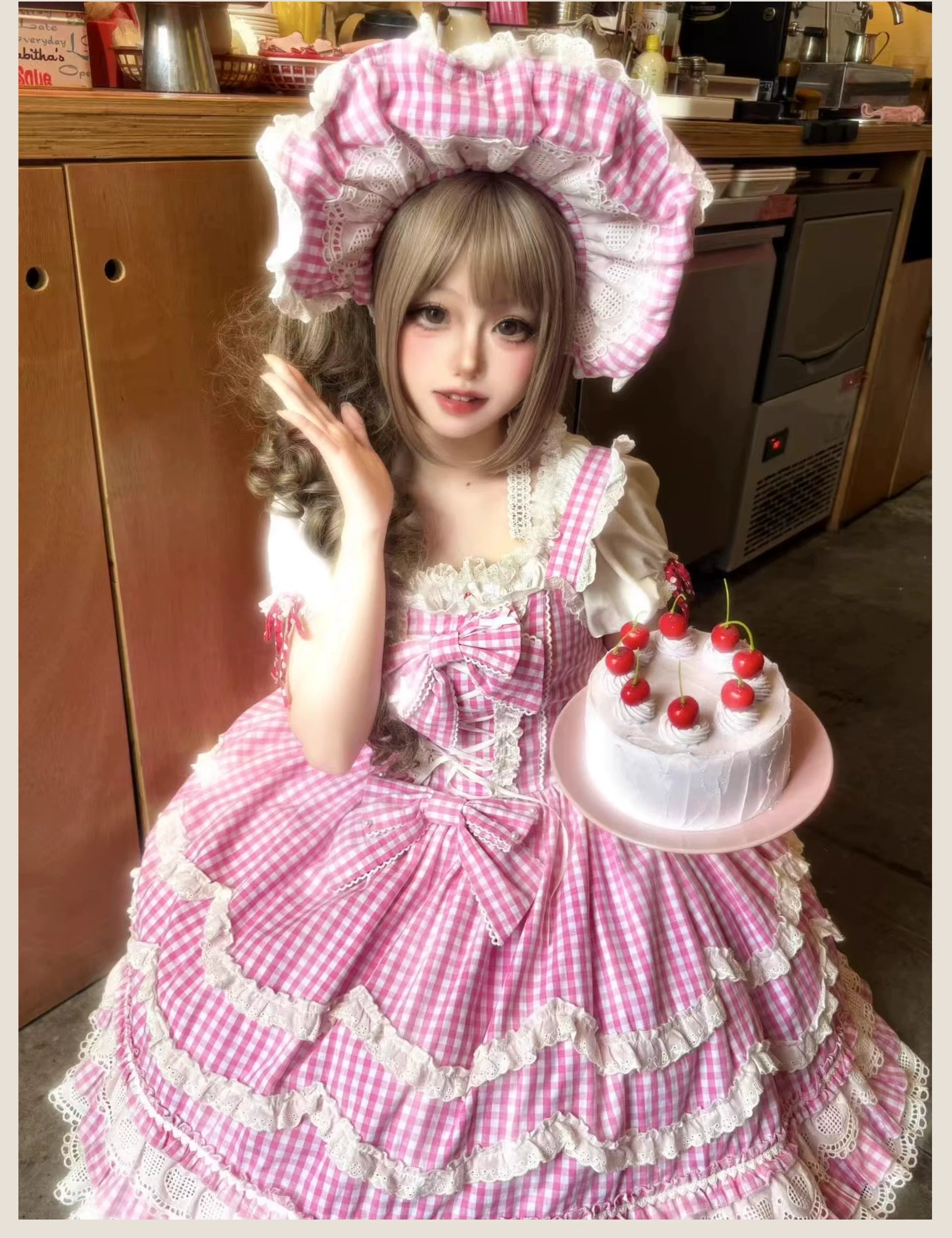 TaTaTa Lolita - Plaid Baileys - Old School Lolita Pink Plaid JSK