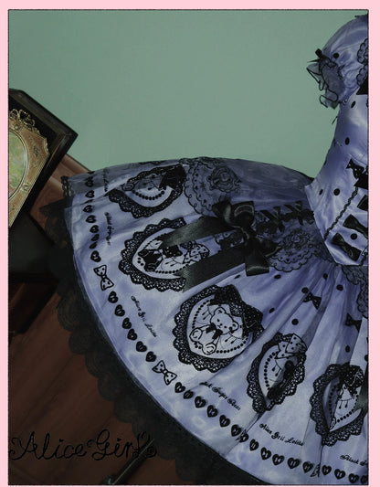 Alice Girl - Brown Sugar Bear - Printed Sweet Lolita Dress, Multiple Styles