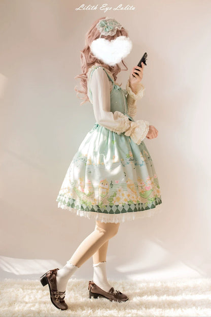 LilithEye - Fat Tweeds and Plumeria - Daily Lolita Jumper Dress Fresh JSK