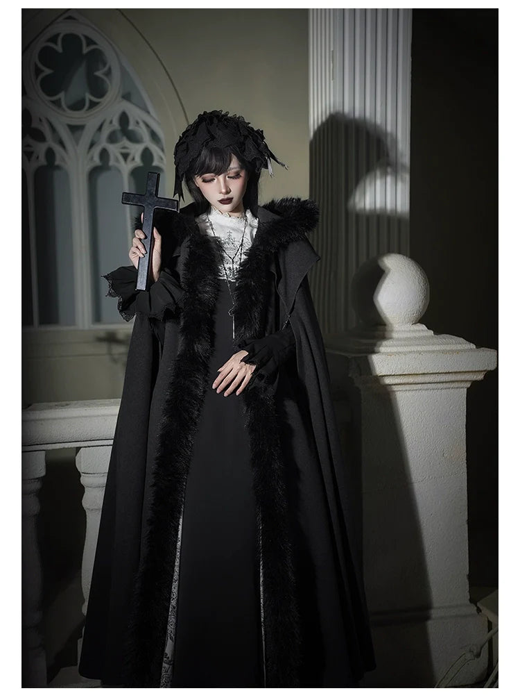 With PUJI - Letter and Poetry ﾂｷ Raven's Night Song - Gothic Lolita Black Cloak