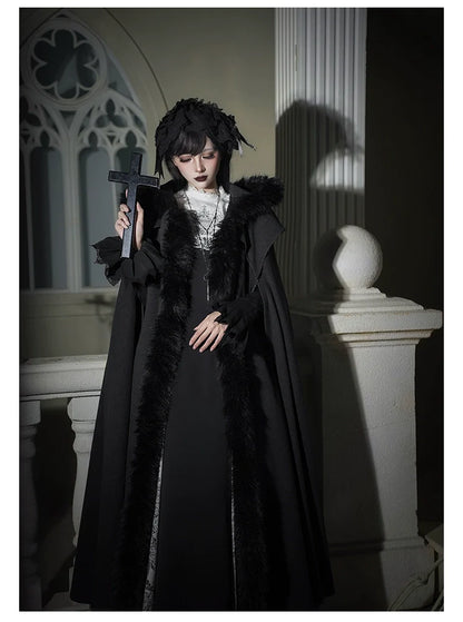 With PUJI - Letter and Poetry ﾂｷ Raven's Night Song - Gothic Lolita Black Cloak