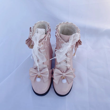 Fairy Godmother - Enthusiastic Ideation - Elegant Lolita Shoes Fleeced Short Martin Boots