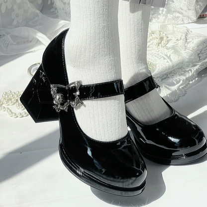 Dreamland - Wanxiang Cycle - Elegant Lolita Heel Shoes with Embossed Rose