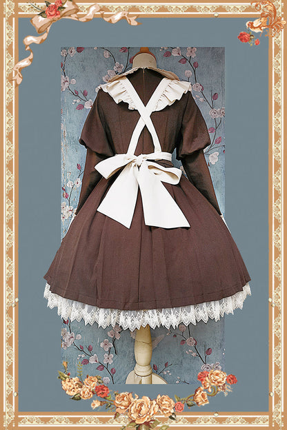 Infanta - Suliko - Maid Lolita OP Set with Soldier Style Waist Pack and Apron