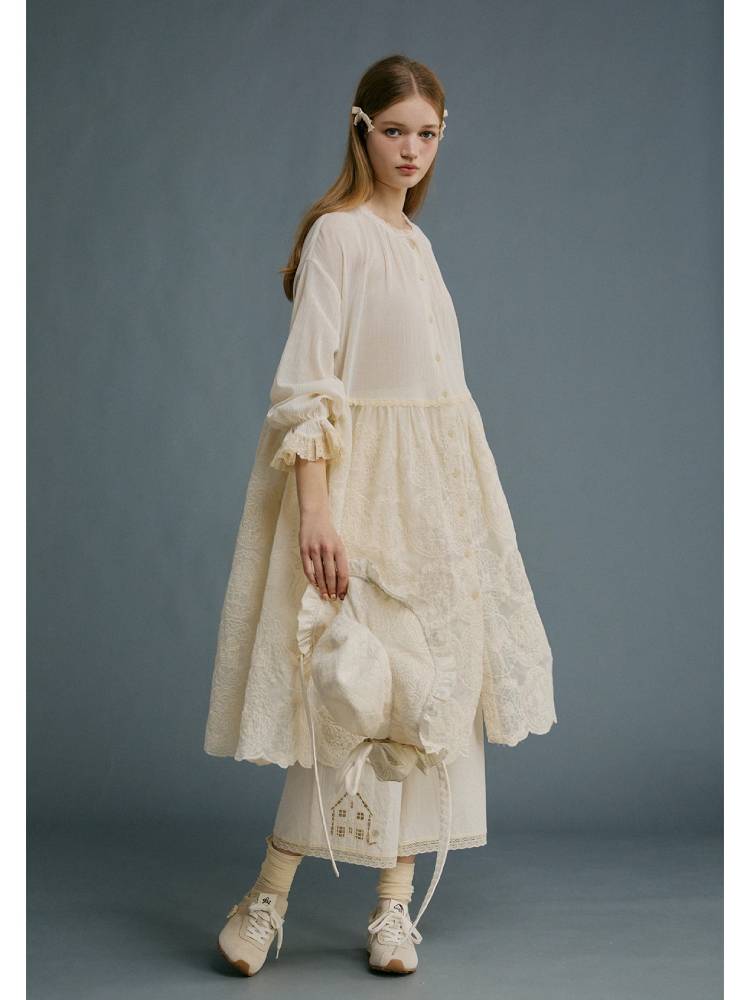 Embroidered cardigan dress【s0000008740】