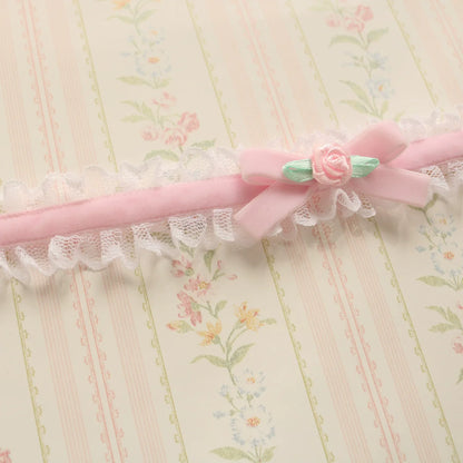Creamy Bubbles - Sweet Lolita Choker Vintage Lace Rose Handmade Necklace