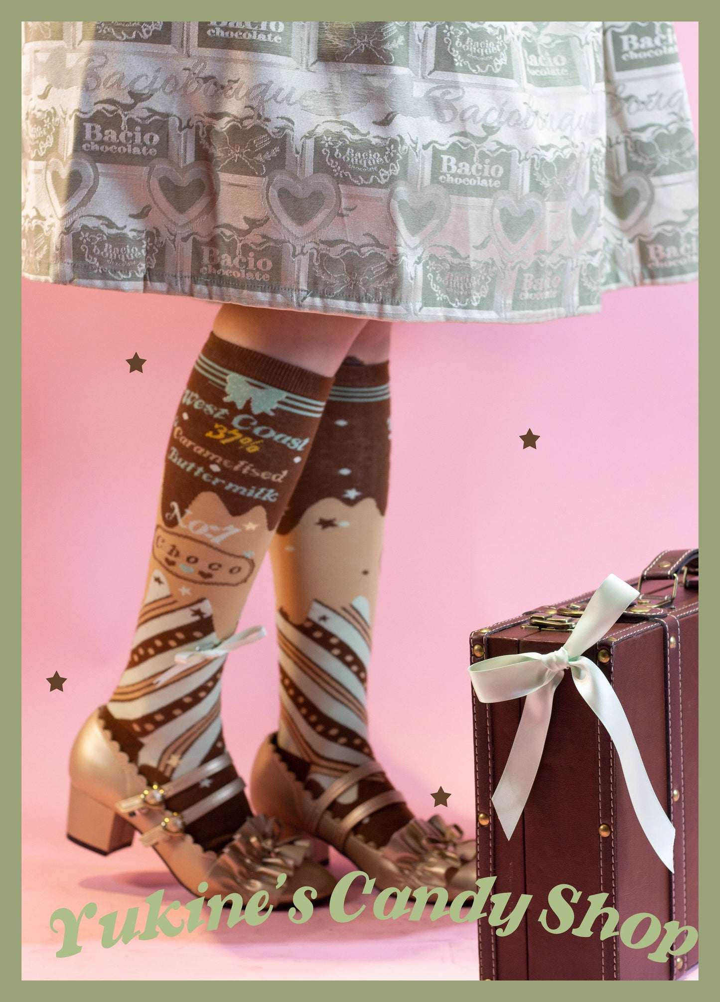 Yukines Box - Kawaii Lolita Chocolate Color Cotton Socks