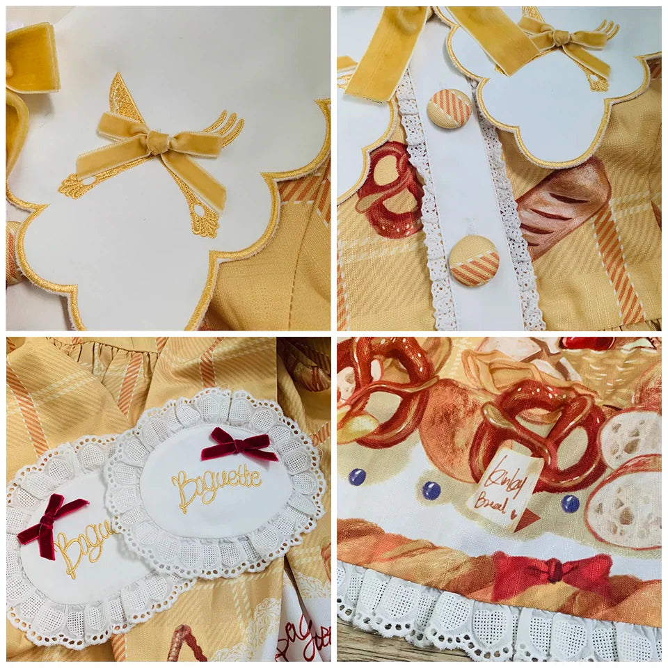 Chemical Romance - Freshly Baked Bread - Sweet Lolita OP Dress Long Sleeve Dress