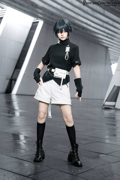 Princess Chronicles - White Cat - Futuristic Style Cool Lolita Pants Suit With Cat Ear Coat